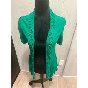 INC ruffled cardigan. Kelly Green color. XS